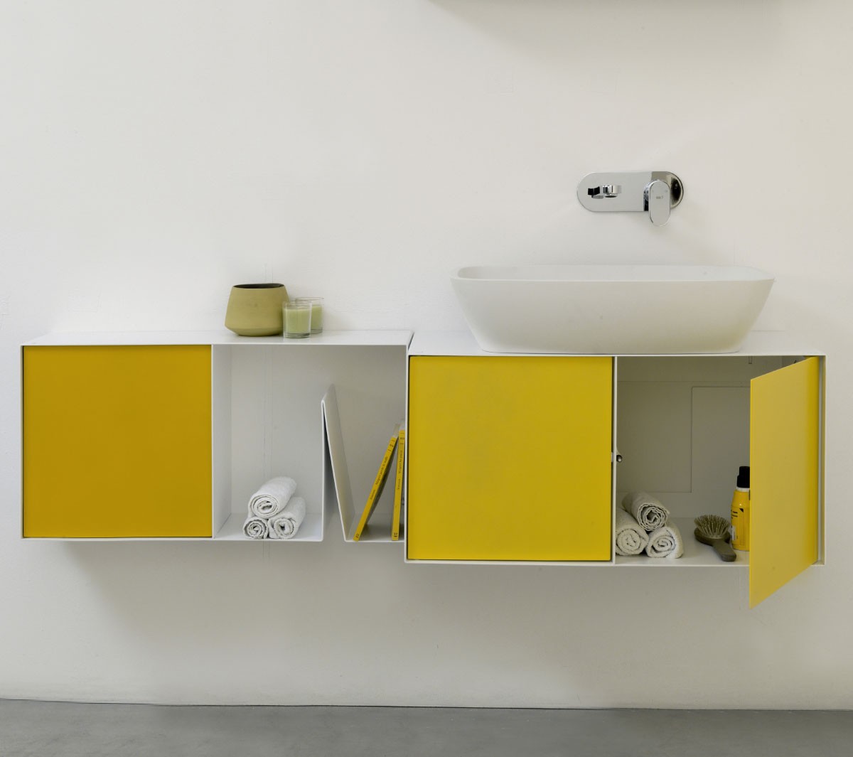 Ex.T Notch Cabinet 2 Модульная система с дверью бирюзового цвета EXFORM2/6034  - Вид №1