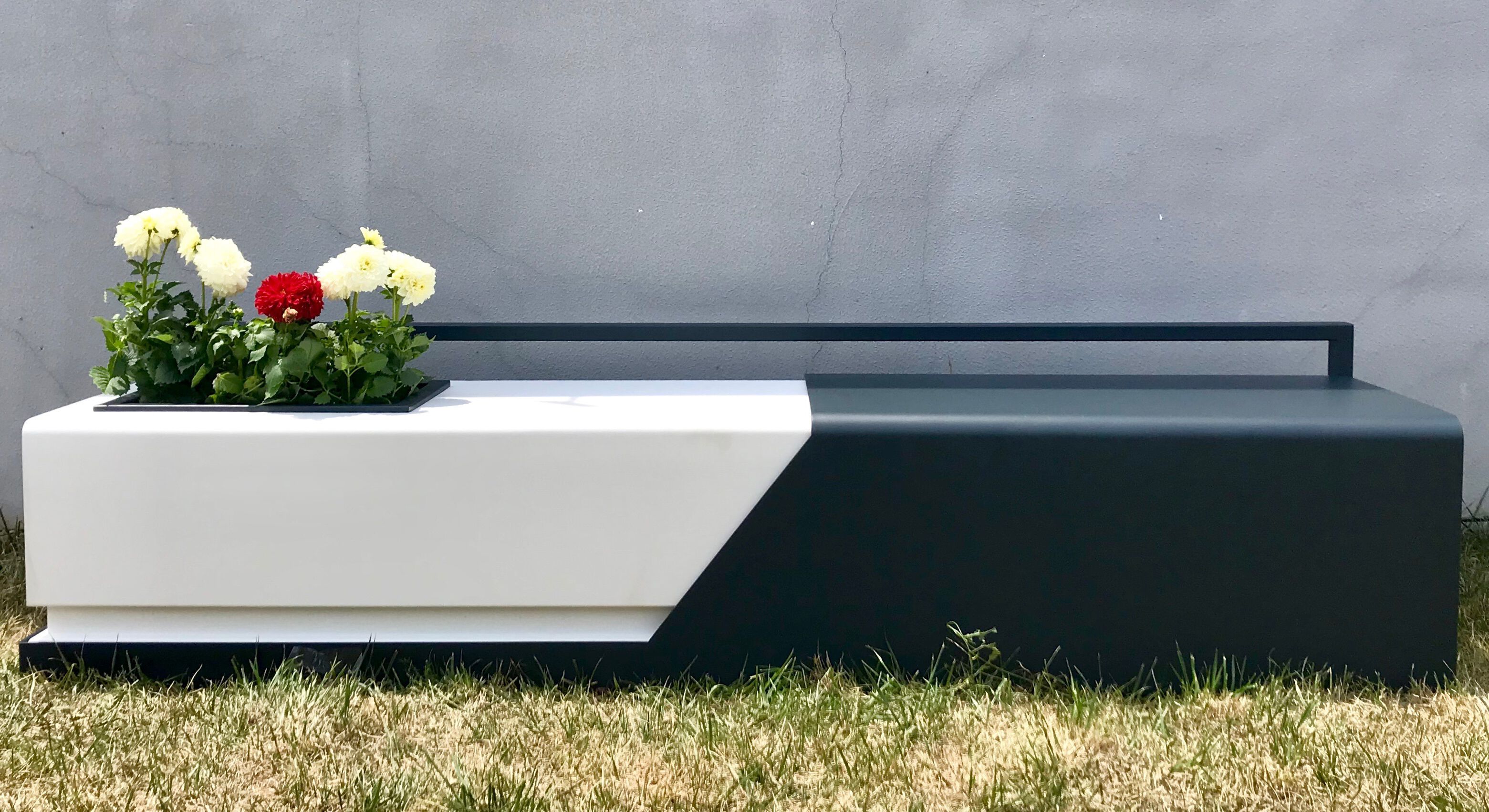 Стальная скамейка без спинки со встроенной плантатором CITYSì BLANKET ARCH-00059069 - Вид №6