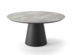 Круглый керамический и алюминиевый садовый стол