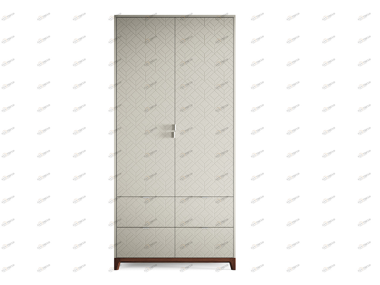 Шкаф распашной двухдверный с ящиками светло-серый Case №4 THE IDEA  210408 Серый 