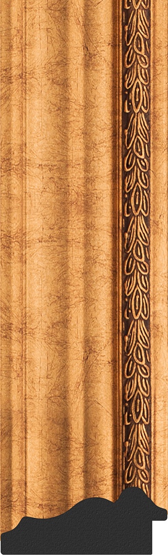 BY 4361 Зеркало с гравировкой в багетной раме - римское золото 88 mm EVOFORM Exclusive-G - Вид №3