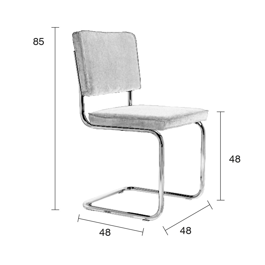 Стул Ridge Brushed Rib серый Zuiver 1100082 - Вид №7