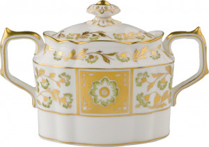 90761 Royal Crown Derby Сахарница Royal Crown Derby "Дерби, зеленый декор" 290мл Фарфор костяной