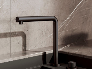 Смеситель для кухни с 2 отверстиями с поворотным изливом