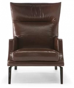 Natuzzi Кожаное кресло Bergere с подлокотниками