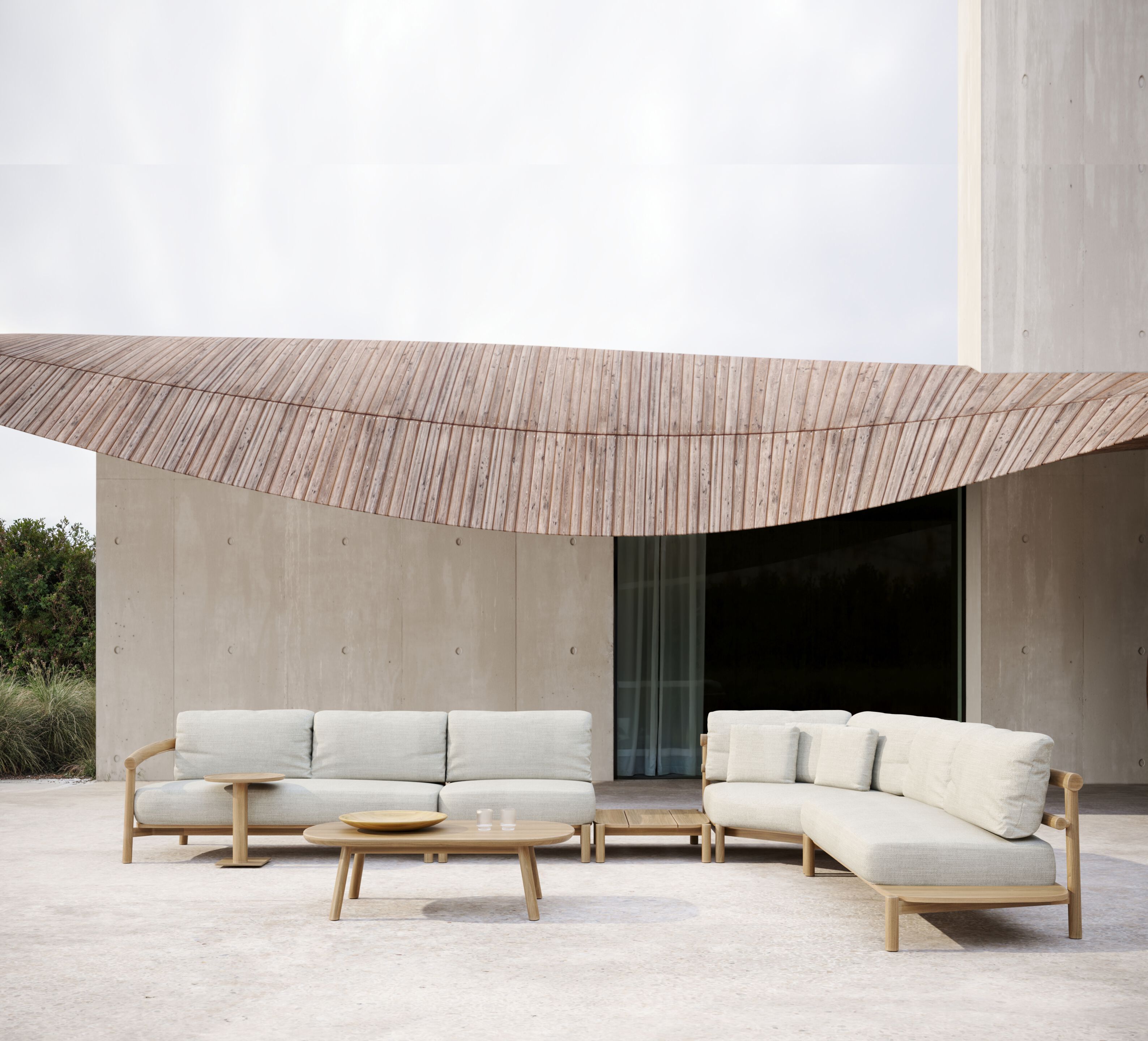 Низкий прямоугольный садовый столик из тикового дерева SNOC Lyora ARCH-00052575 - Вид №1