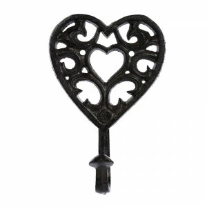 Крючок настенный черный 17 см "Сердце" BLUMEN HAUS  00-3971628 Черный