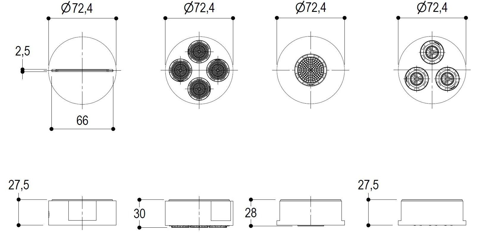Латунная потолочная душевая головка Ritmonio Diametro35 Wellness отпечатки пальцев ARCH-00037992 - Вид №18