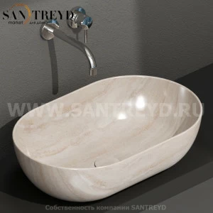 B6O54SB Накладная раковина на столешницу  овальная Ceramica Globo T-EDGE