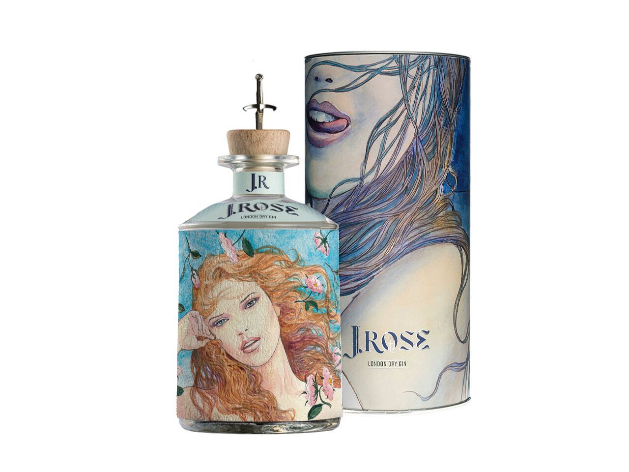 Бутылка джина с этикеткой ручной работы J.Rose J. Rose London Dry Gin ARCH-00053888 - Вид №1