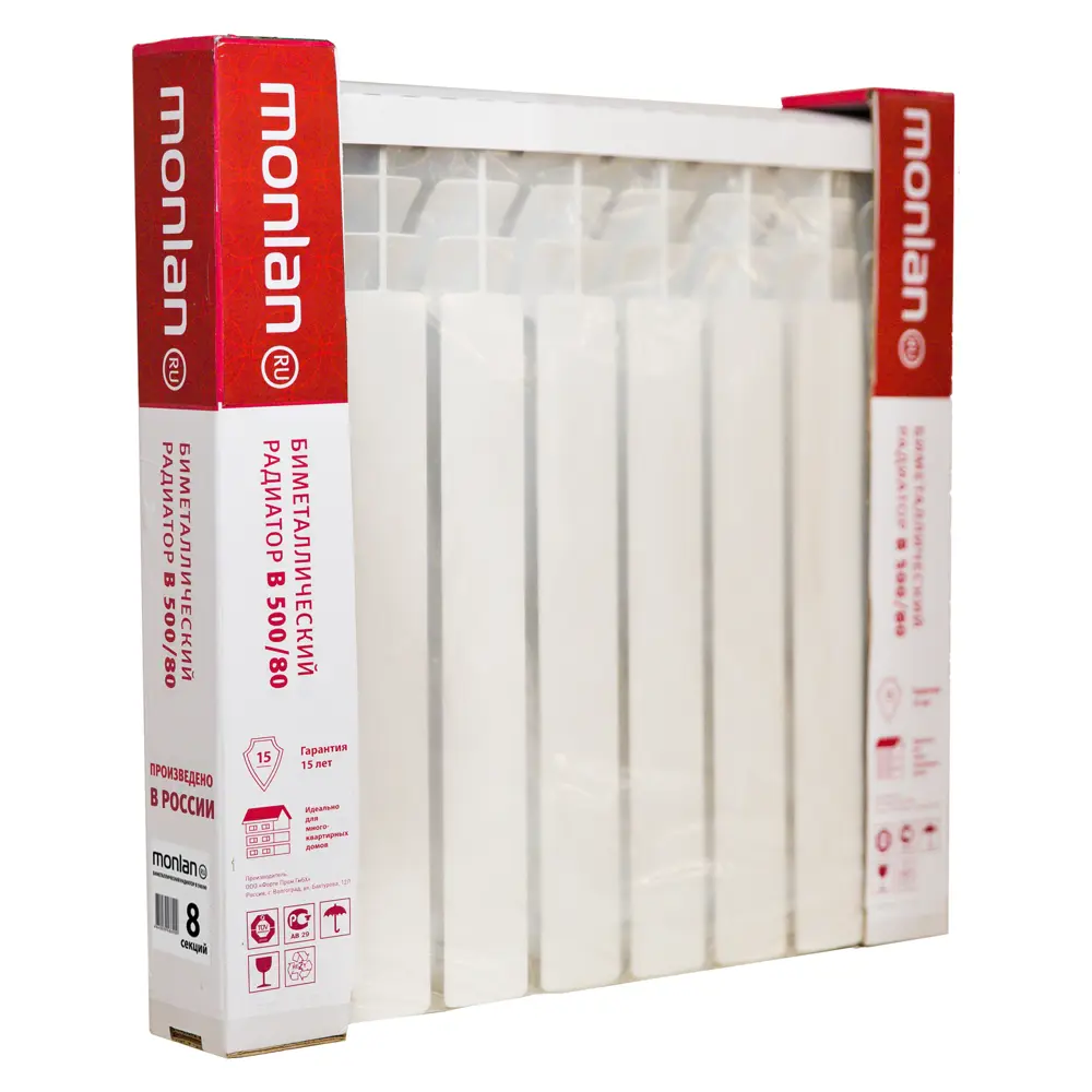 Биметаллический радиатор Monlan 500 мм, 8 секций - эффективное отопление 82735982 STLM-0035063 - Вид №4