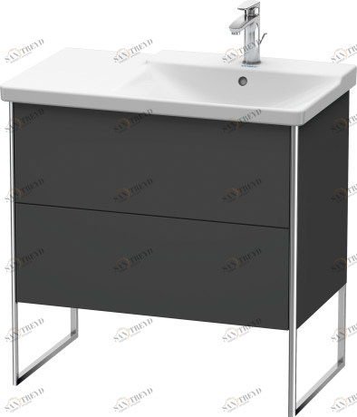 XS446704949 XSquare Тумбочка напольная Графит матовый, декор Duravit