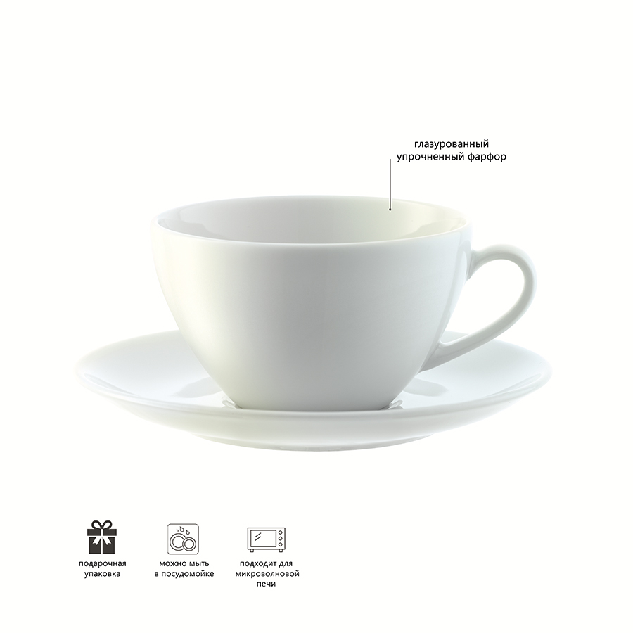 P019-07-997 Набор из 4 округлых чашек с блюдцем dine 220 мл LSA International  - Вид №3