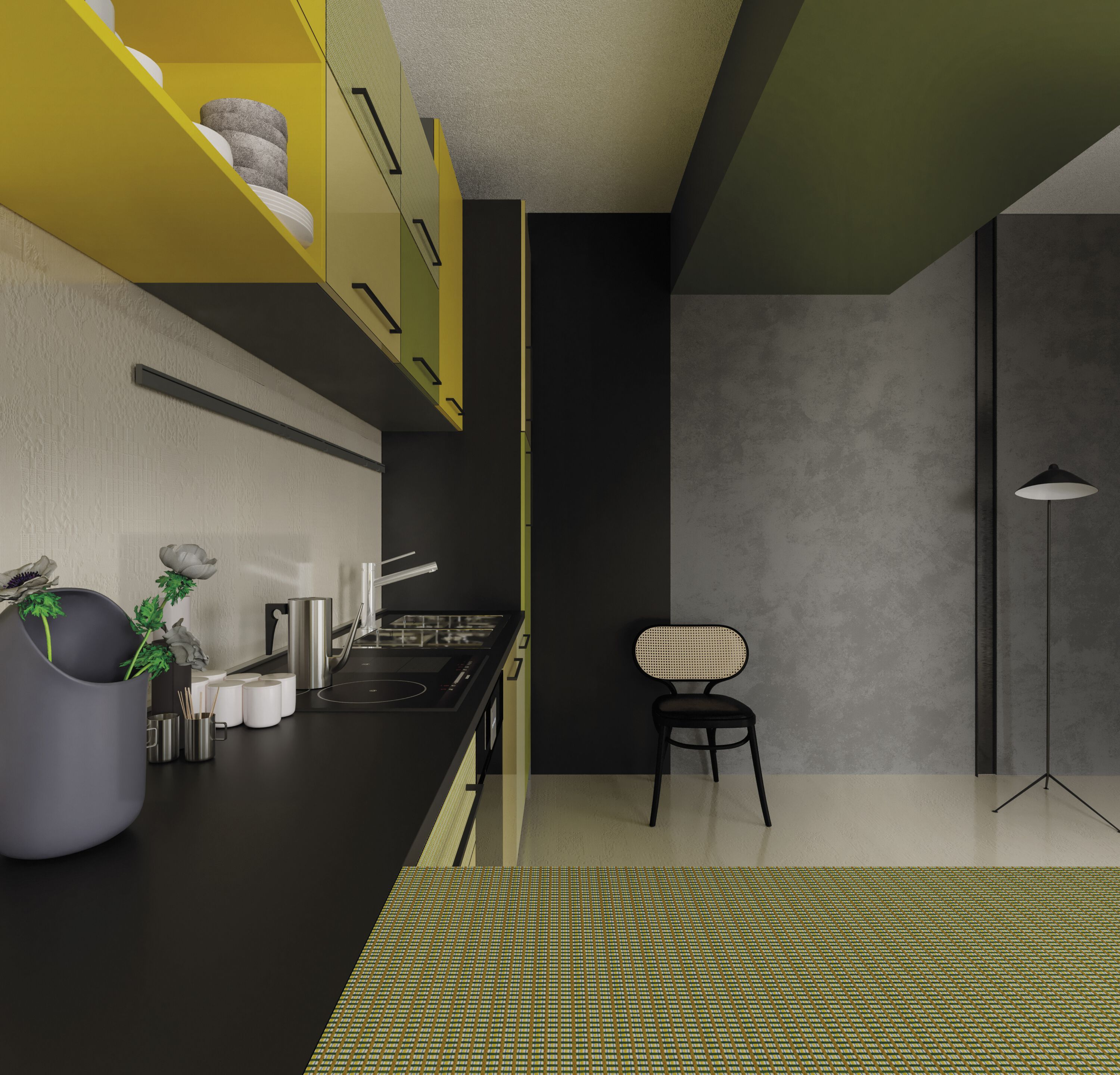 Кухня с закусочным столом De Rosso For_Me ARCH-00094238 - Вид №1