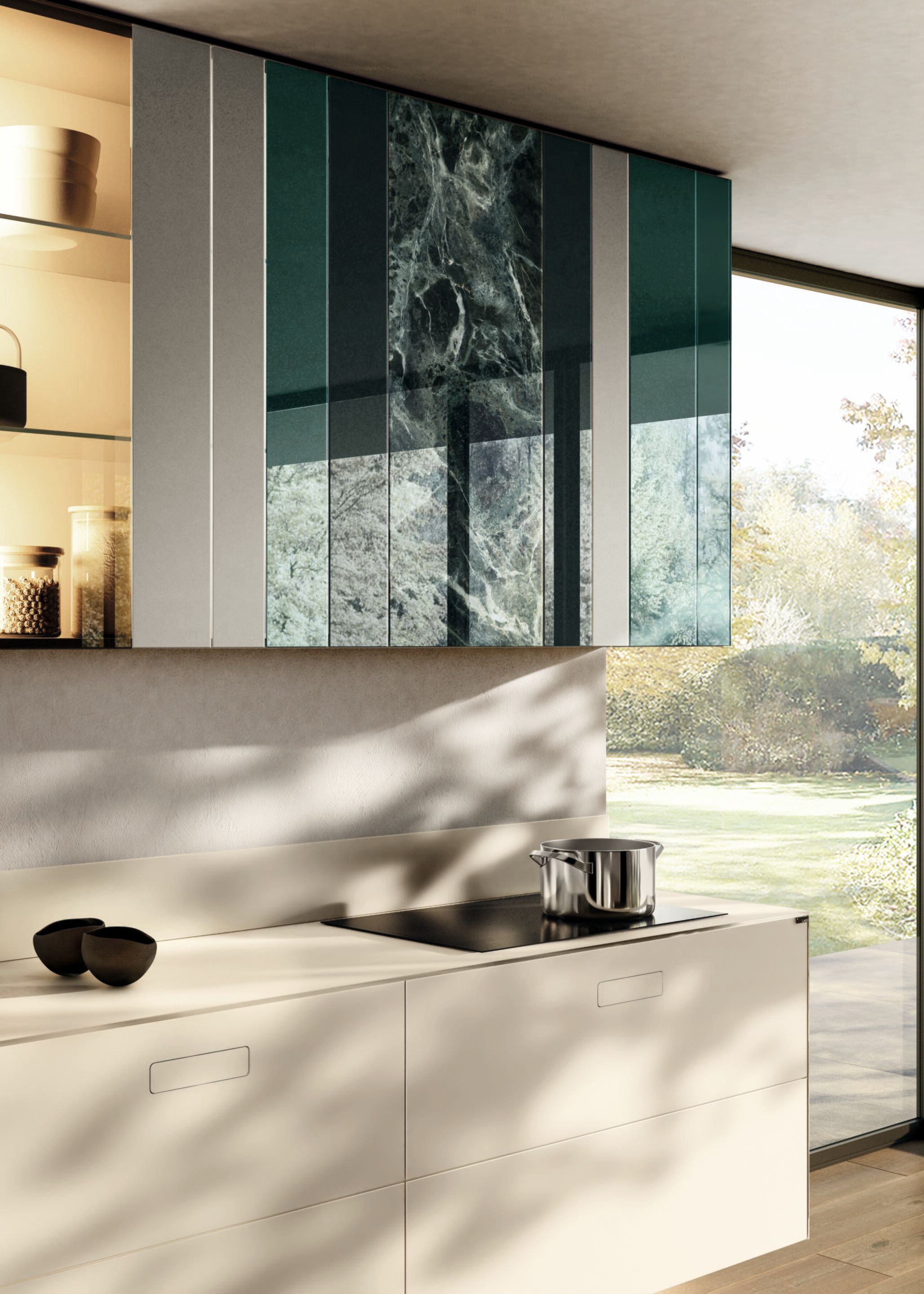 Деревянная и стеклянная кухня без ручек Lago N. O. W ARCH-00114032 - Вид №5