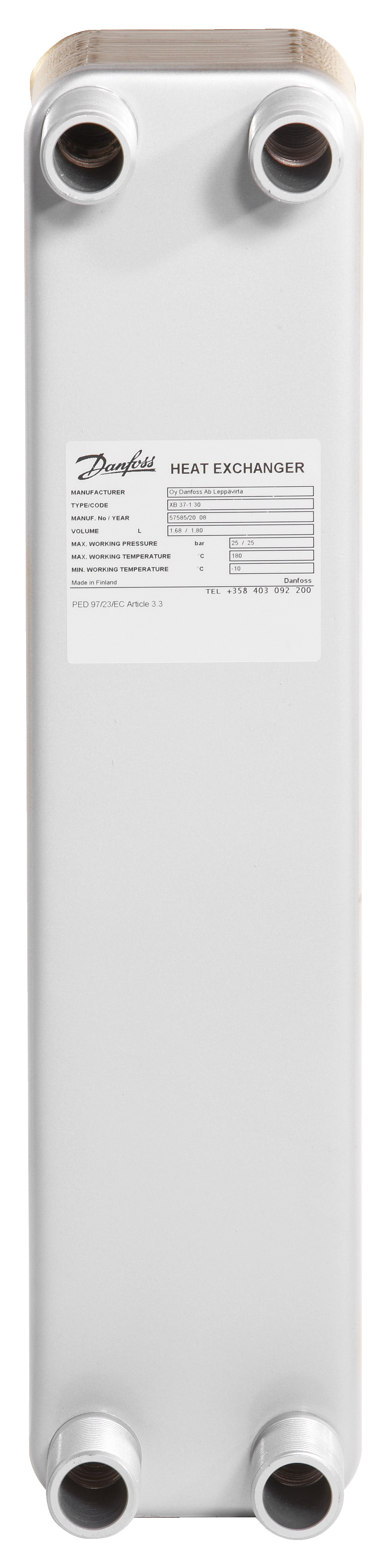Danfoss Паяный пластинчатый теплообменник серии XB37 XB 37L-1 40 PN25 Паяный ТО 004H7276  - Вид №26