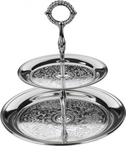 10611715 Queen Anne Блюдо двухъярусное Queen Anne 24см, сталь, посеребрение Сталь нержавеющая с посеребрением