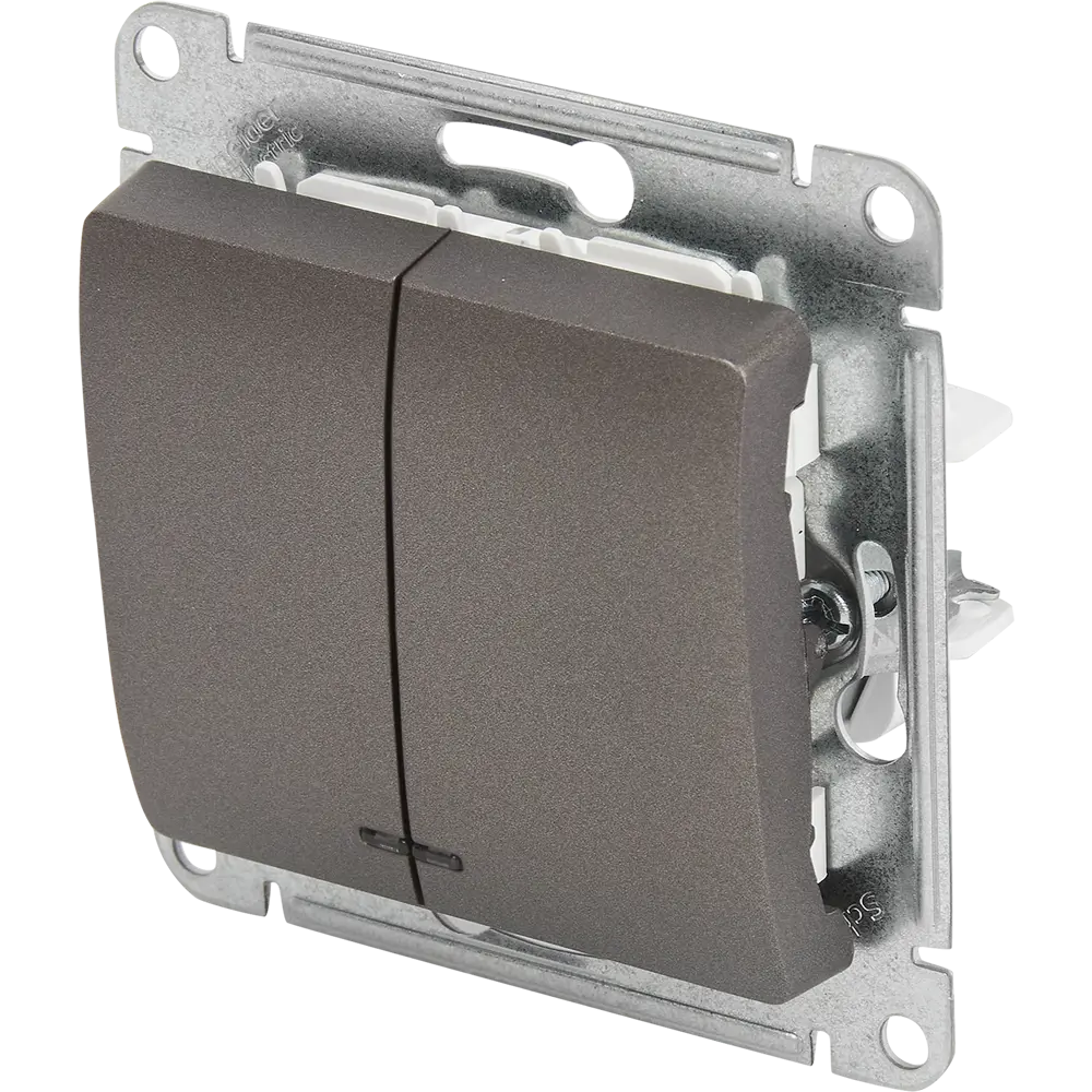 Двуклавишный выключатель Schneider Electric Glossa с подсветкой графит 84730748 STLM-0054186 - Вид №1