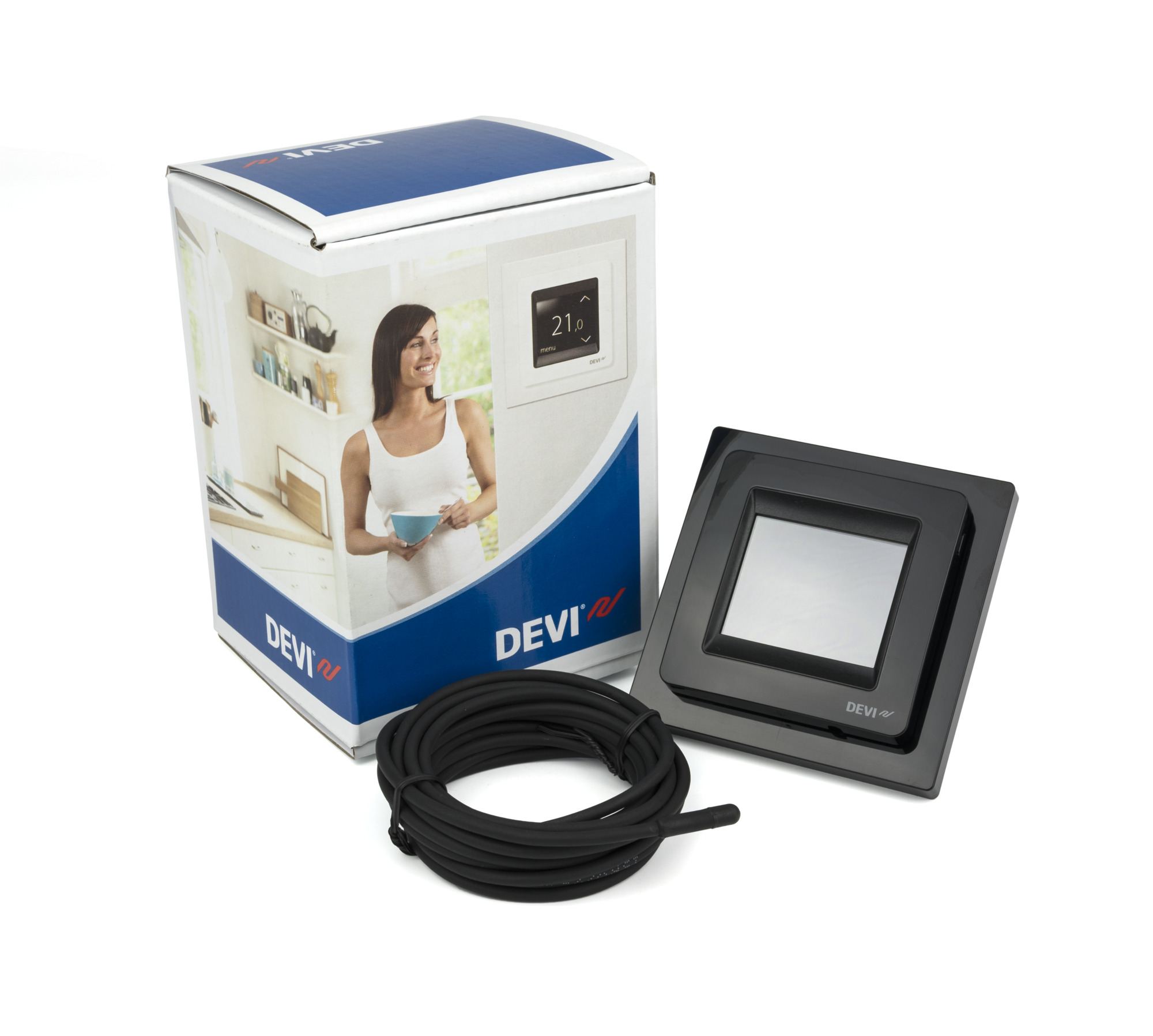 Danfoss DEVIreg™ Touch — программируемый терморегулятор для теплого пола с сенсорным дисплеем DEVIreg Touch терморегулятор поляр-белый 140F1071  - Вид №7