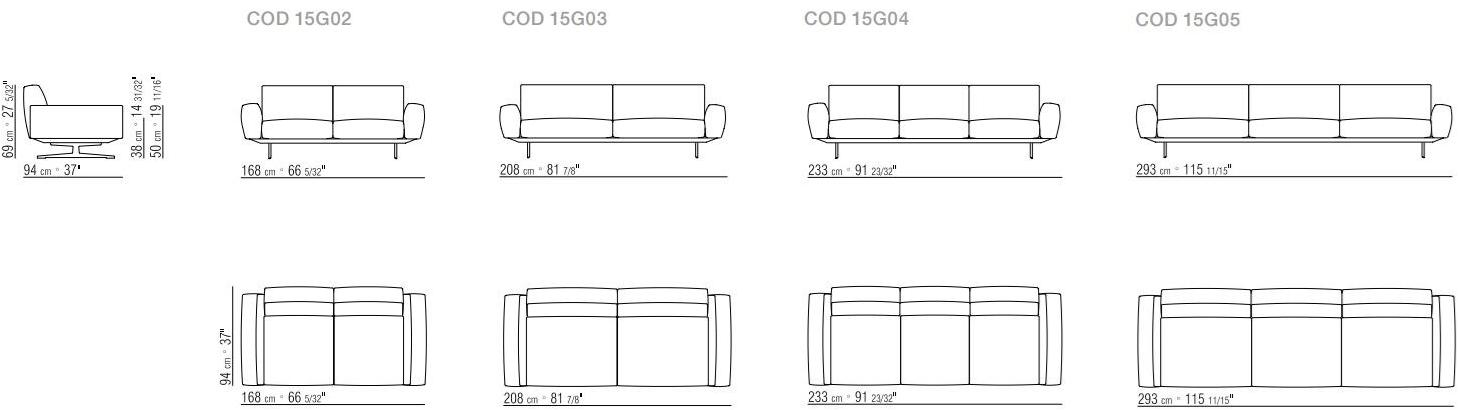 Flexform 3-х местный кожаный диван со съемным чехлом Soft dream sun-id-1465976 - Вид №3