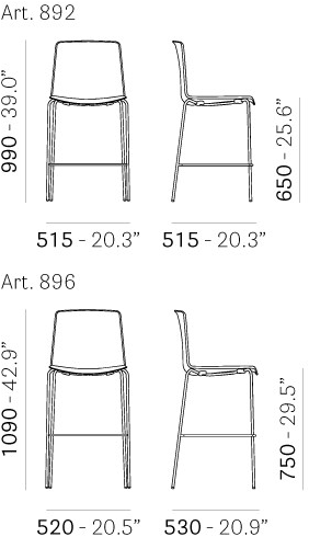 Pedrali Табурет высокий полипропиленовый с подставкой для ног Tweet 896 - Вид №6