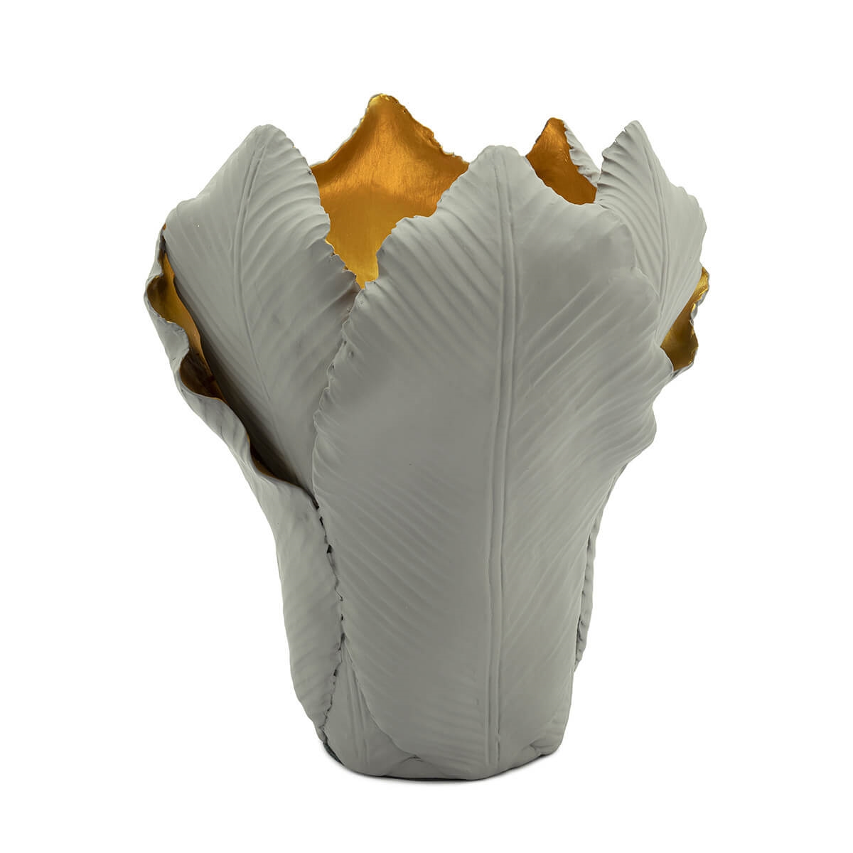 300054-D3 ABHIKA ПОДСВЕЧНИК ТЮЛЬПАН BIG MEDGRAY/GOLD 