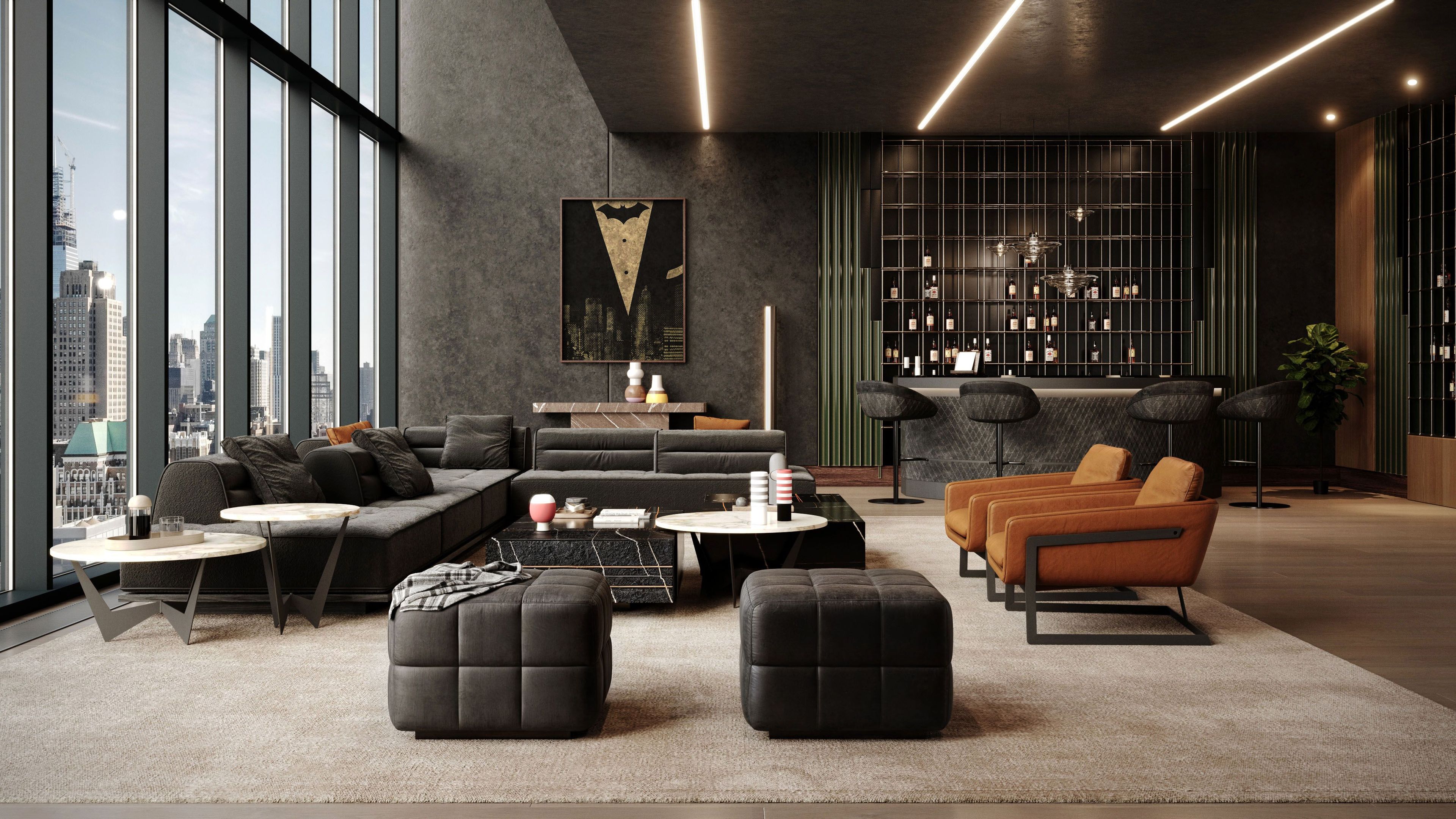 Кожаный поворотный высокий стул Wayne Enterprises Home Collection WE-140 ARCH-00090303 - Вид №1