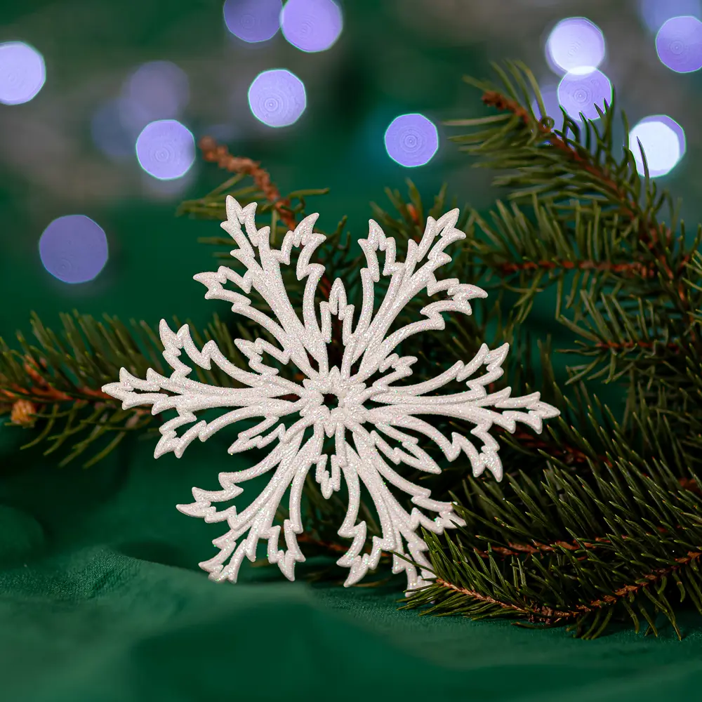 88458677 Новогоднее украшение Снежинка Морозко 12x12 см цвет белый STLM-1504410 Santreyd 