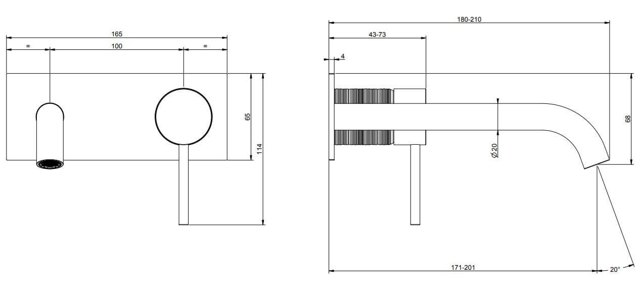 Смеситель для раковины из нержавеющей стали с пластиной Gessi Messi316 ARCH-00038597 - Вид №5
