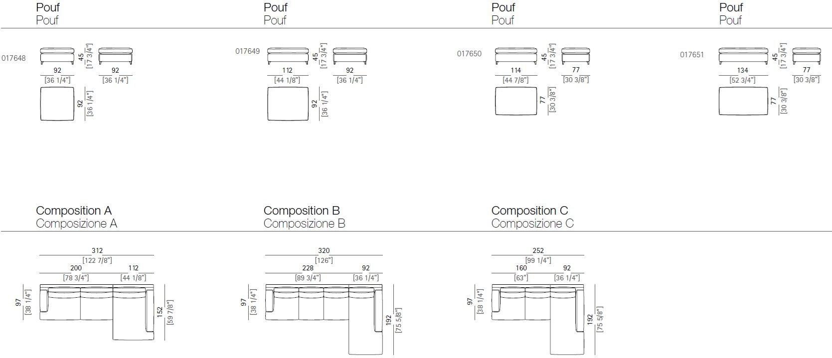 Arketipo 2-х местный кожаный диван Malta sun-id-1430374 - Вид №3