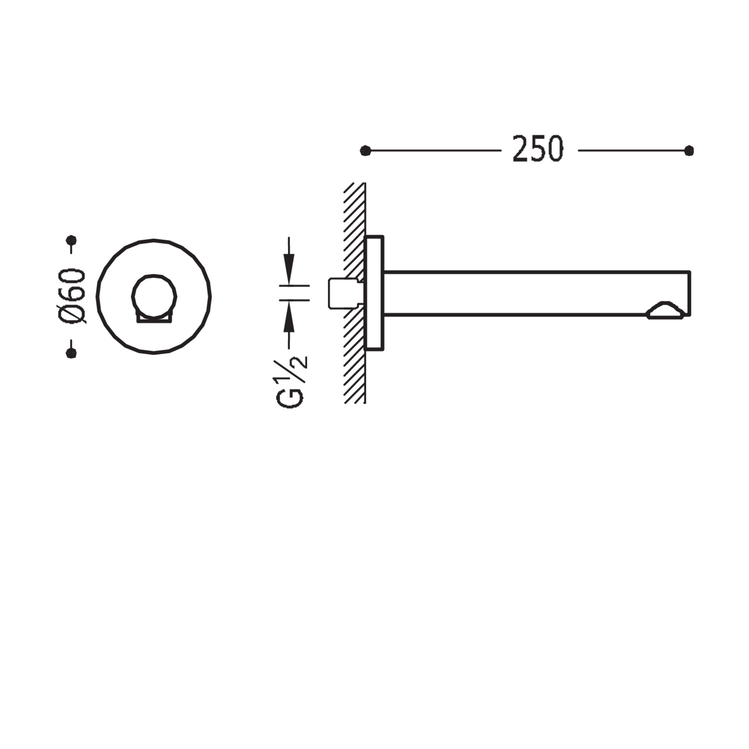 Настенный фиксированный излив-16117102 TRES RICAMBI - Вид №1