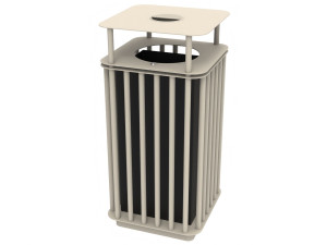 Оцинкованная стальная корзина для мусора с пепельницей