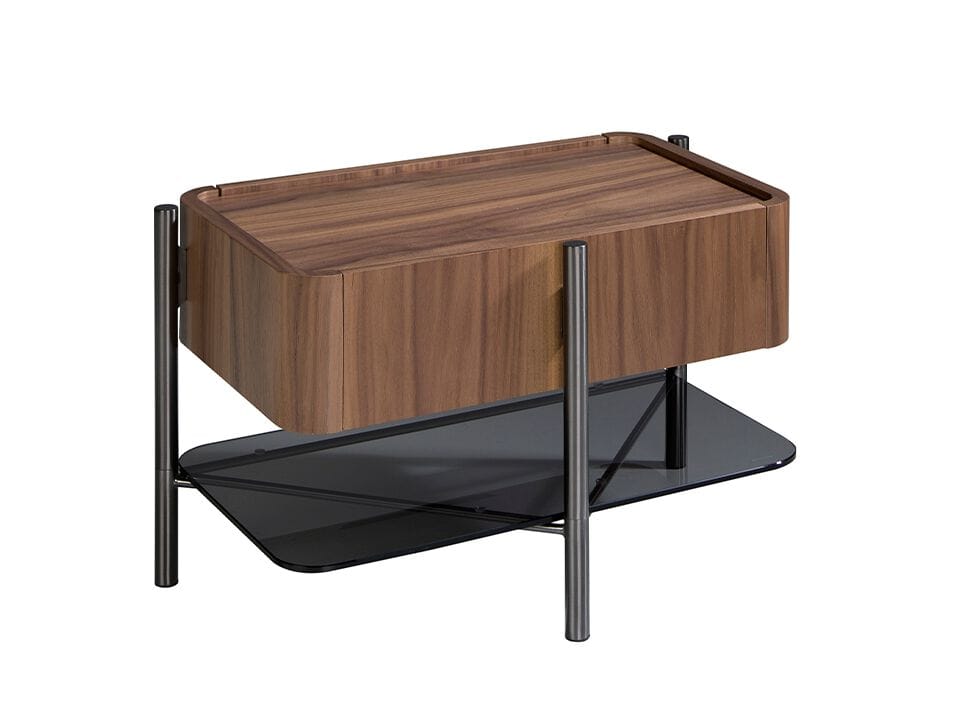 Прямоугольная прикроватная тумбочка из орехового дерева с ящиками Angel Cerda Nature Life ARCH-00151518 - Вид №1