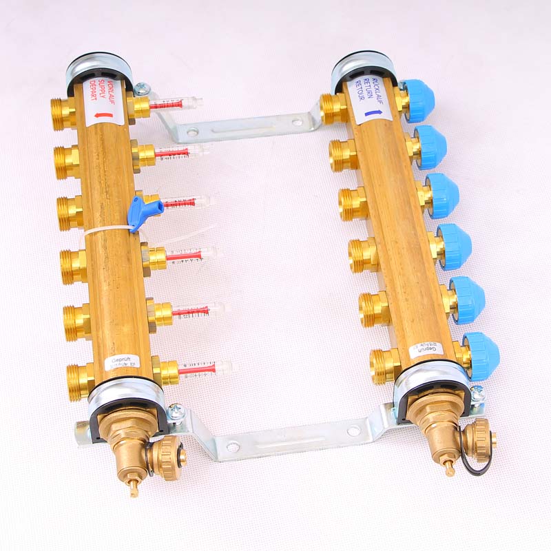 Коллекторная группа HKV/T с термостатическими вентилями и расходомерами WATTS Ind 1"x3/4"ЕК 6 выходов 10004200 - Вид №1
