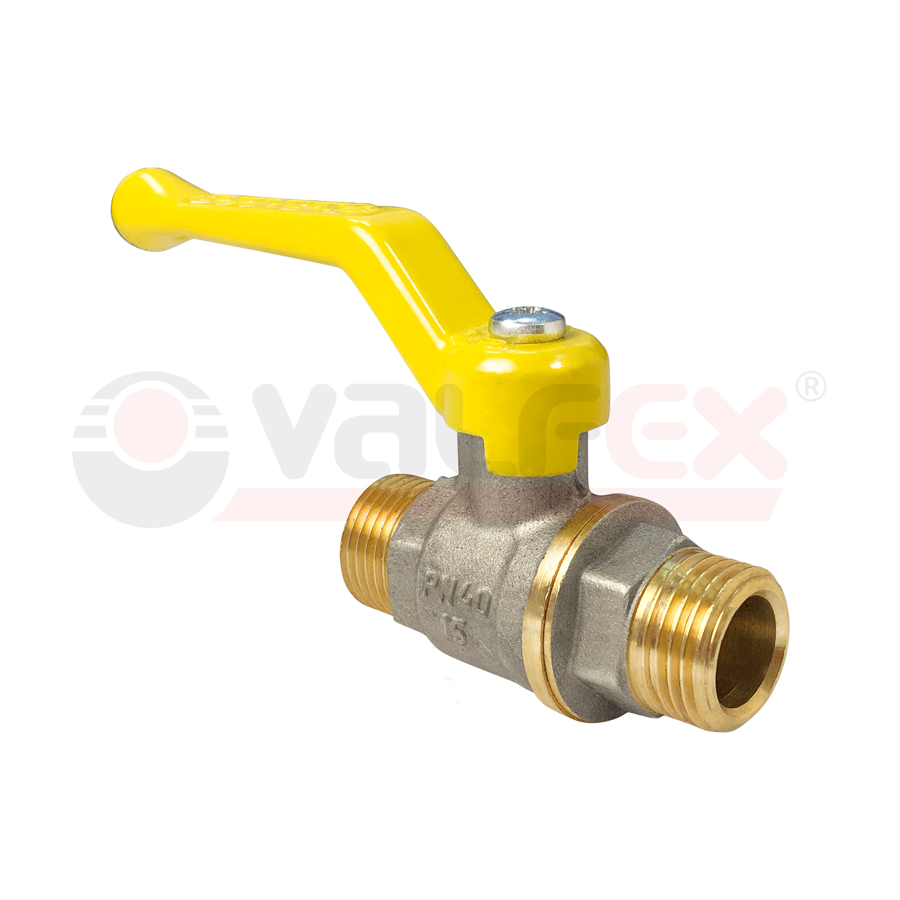 VF.270.NR3.012 Valfex Кран шаровой (с никелевым покрытием) для газа, ручка-рычаг (наруж.-наруж.)  1/2" 