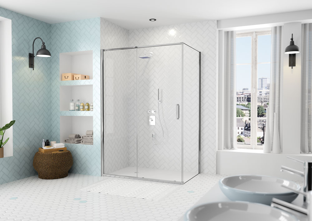 Дверь душевая для установки с боковой панелью AR8SL170SP Merlyn Arysto Хромированный 