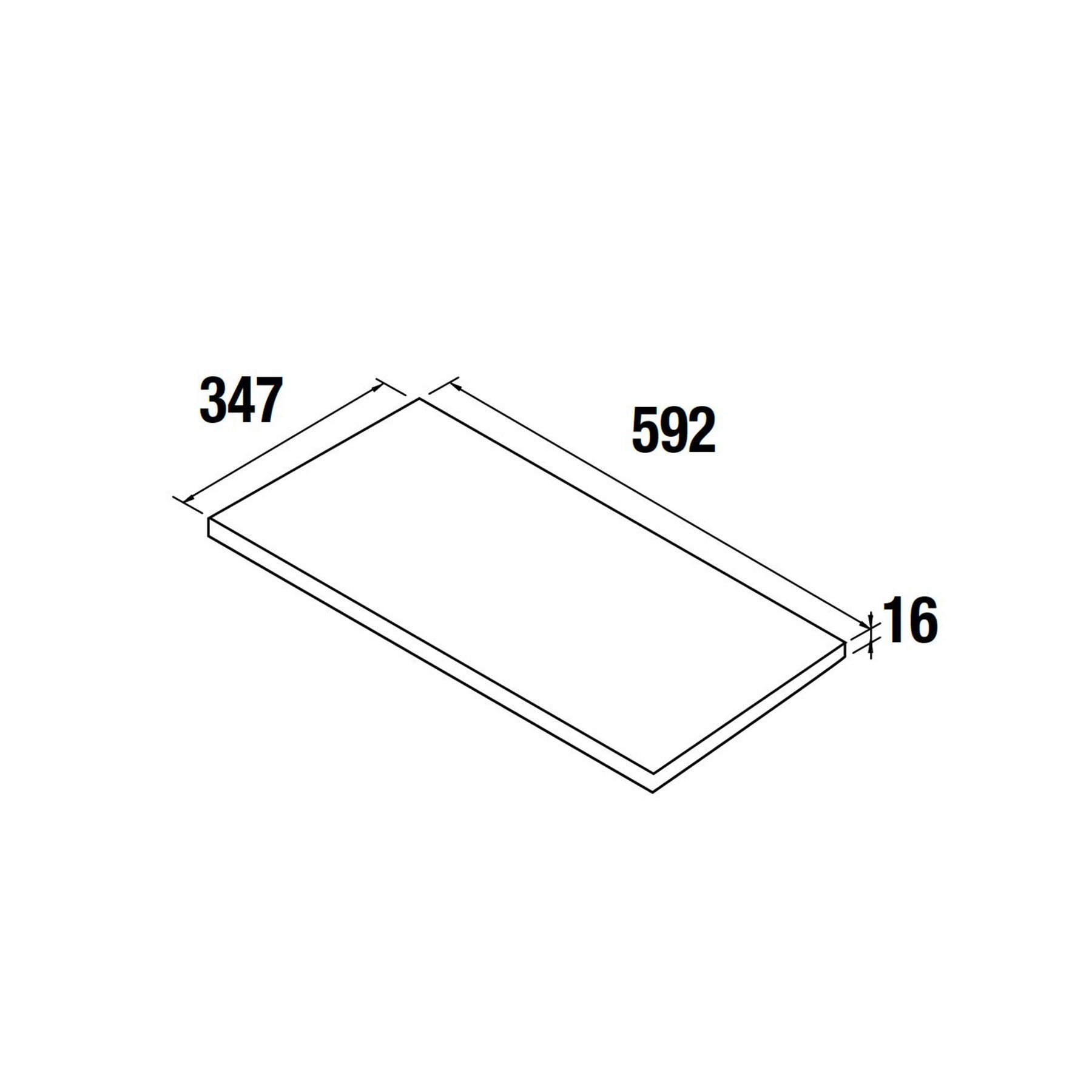 24350 SALGAR Полка АЛЬЯНС глубина 40 БЕЛЫЙ ГЛЯНЦЕВЫЙ 593 x 347 x 16 мм  - Вид №1