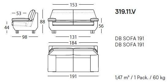 2-местный тканевый диван Db Santreyd sun-id-1480926 - Вид №4