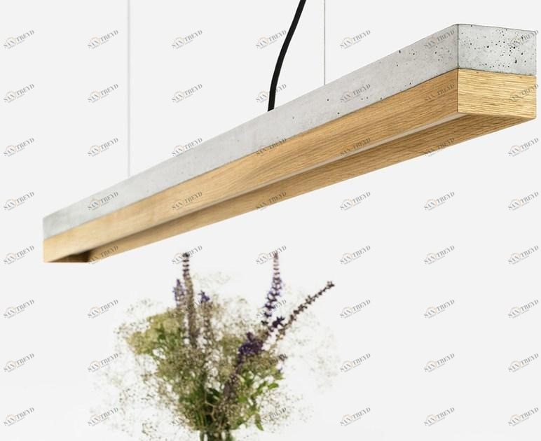 GANTlights Led подвесной светильник из бетона и дерева C sun-id-1431997