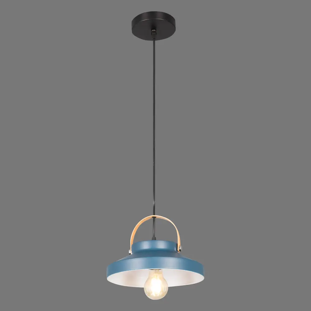 Подвесной светильник Toplight Wendi, 1 лампа, 7 м², цвет синий/дерево 82672377 STLM-2118213  - Вид №2