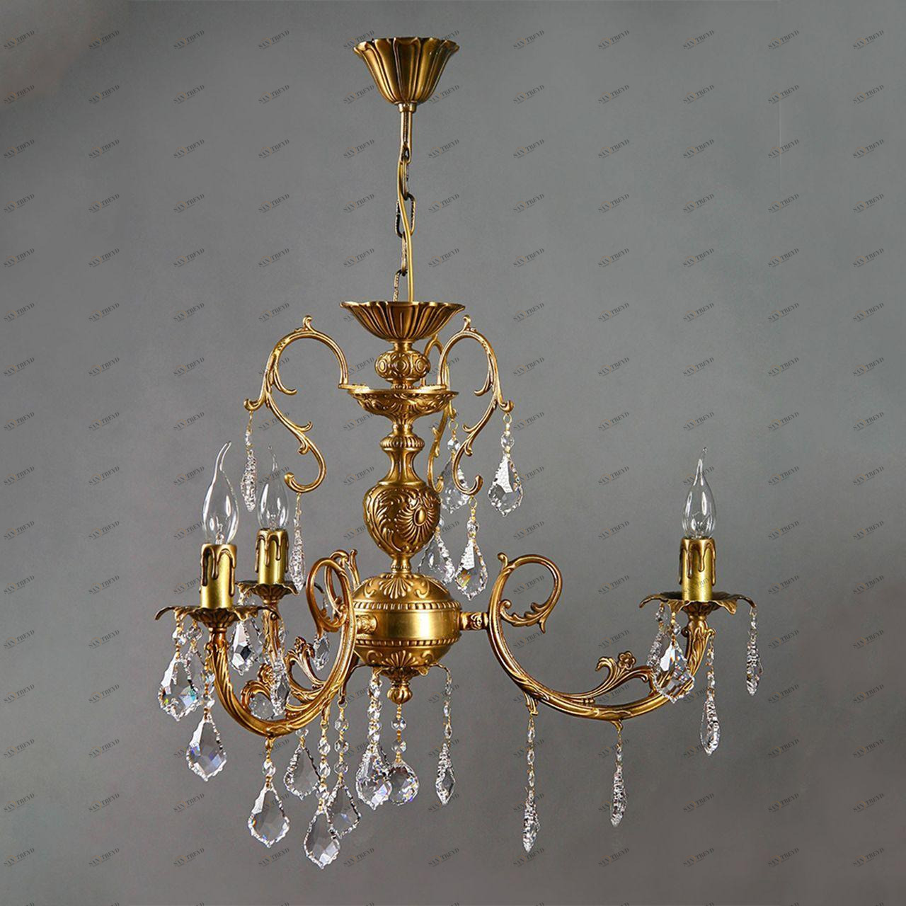 Подвесная люстра Ambiente Alicante 8888/3 AB Leaf Crystal AMBIENTE ДИЗАЙНЕРСКИЕ, ALICANTE 181574 Бронза 