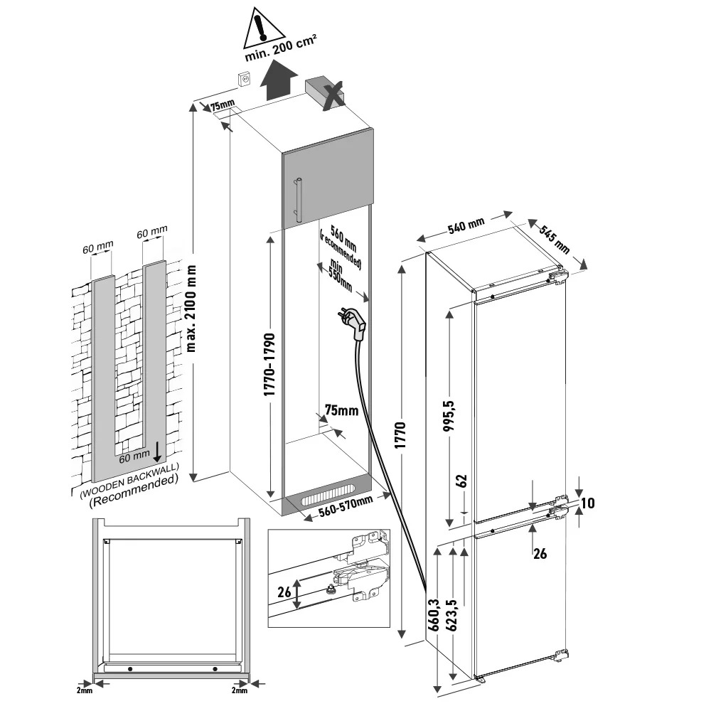 9055081 Встраиваемый холодильник KRONA ZETTEL FNF RFR KRONA1 STDN-0097713 - Вид №3