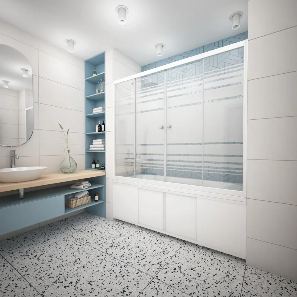 STLM-0018548 Душевое ограждения на борт вынны МЕТАКАМ Россия Ширма на ванну матовая - Вид №1