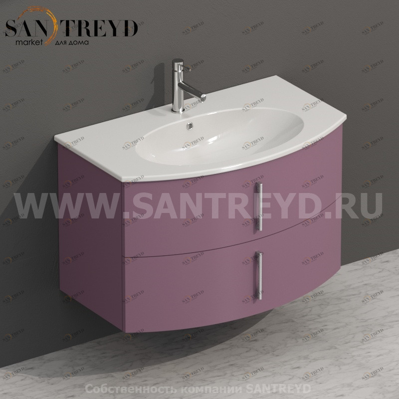 MDMC80Y081 Тумба с двумя ящиками 78 см фиолетовая Globo 4ALL Италия Ceramica Globo