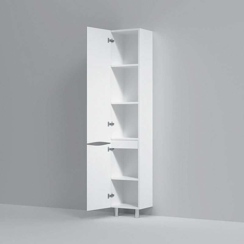 M80CSL0356WG шкаф-колонна напольный левый 35 см двери белый глянец шт AM.PM Like - Вид №1