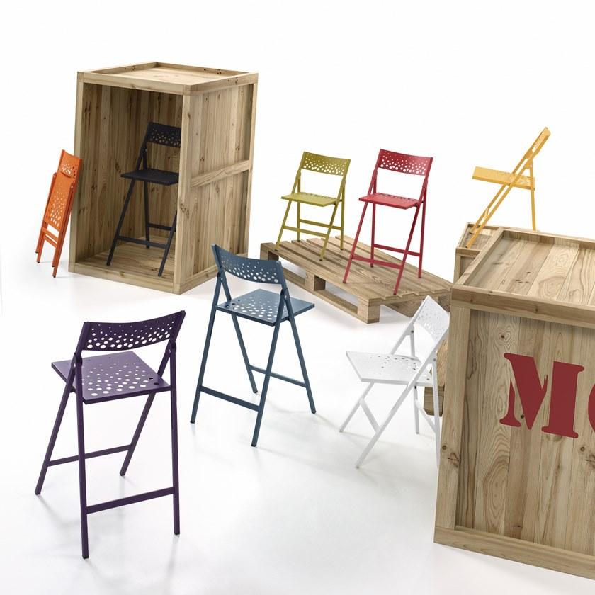 MOBLIBERICA Табурет металлический высокий складной Moon sun-id-1507295 - Вид №2