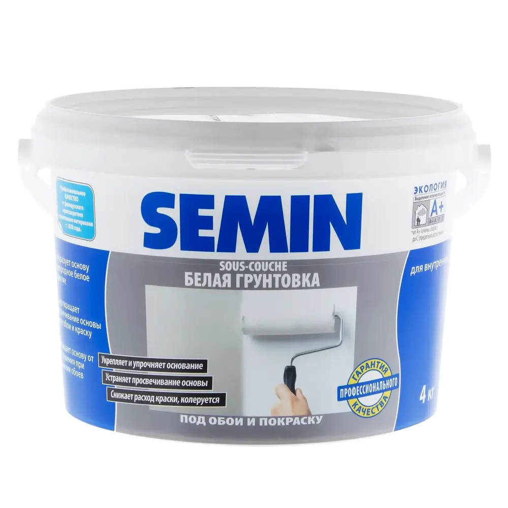 Грунт-краска Semin цвет белый 4 кг 17957482 STLM-2098982 