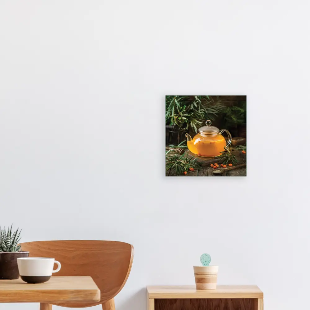 Картина на стекле «Облепиховый чай» 30x30 см 83860133 STLM-2078725 POSTERMARKET  - Вид №3