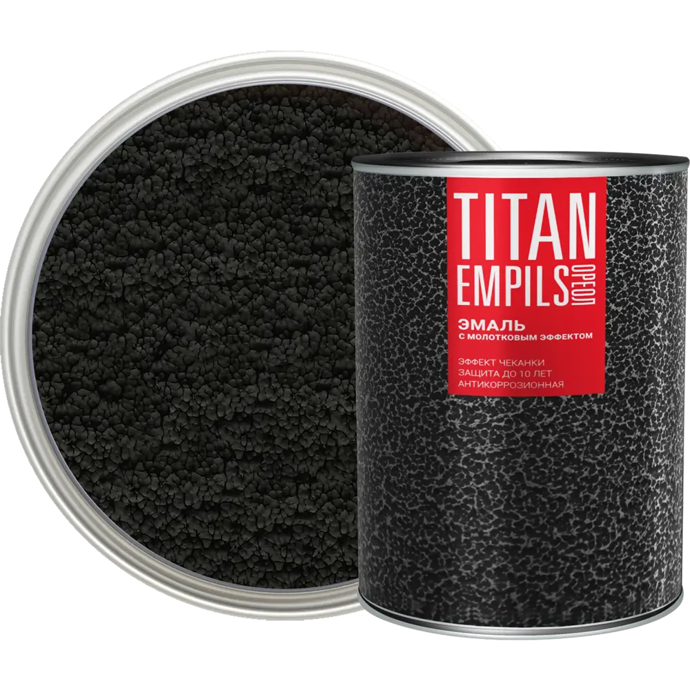 Грунт-эмаль 3 в 1 Ореол Titan молотковая цвет черный 0.8 кг 84439777 STLM-2053255 