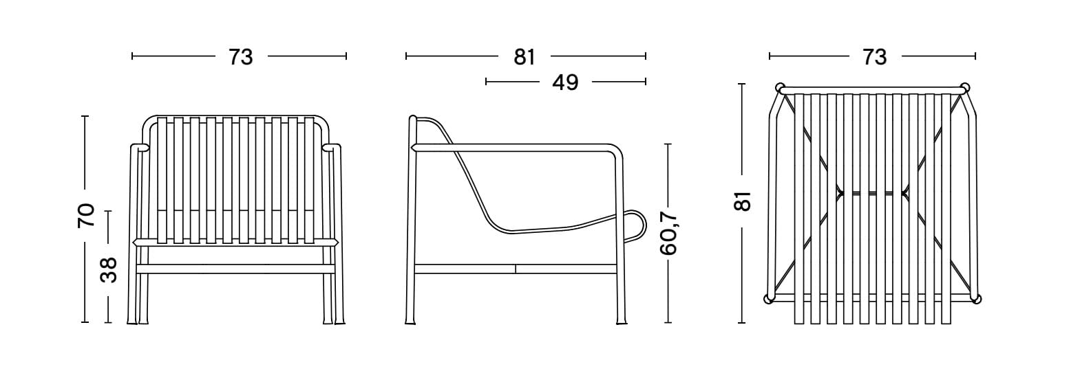 Стальное садовое кресло с подлокотниками Hay Палисад ARCH-00128999 - Вид №45